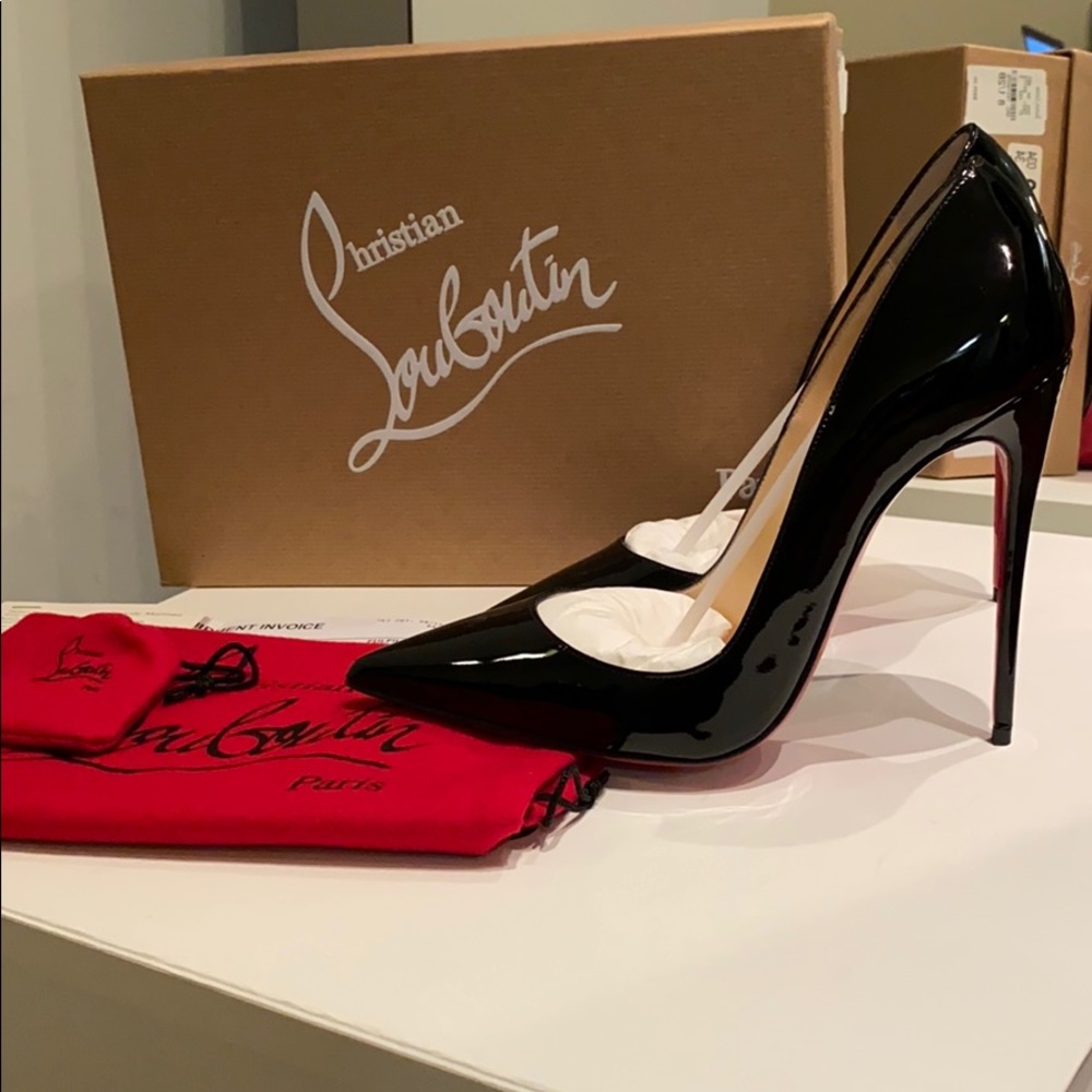 Christian Louboutin So Kate 120 Black Patent 38.5